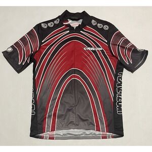 Pearl Izumi Men's Cycling Jersey Size Medium Red/Black Made In USA